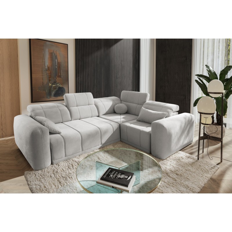 Luxor II Corner Sofa with Sleeping Function Plecionka, Wind 84 - comfort and elegance in one