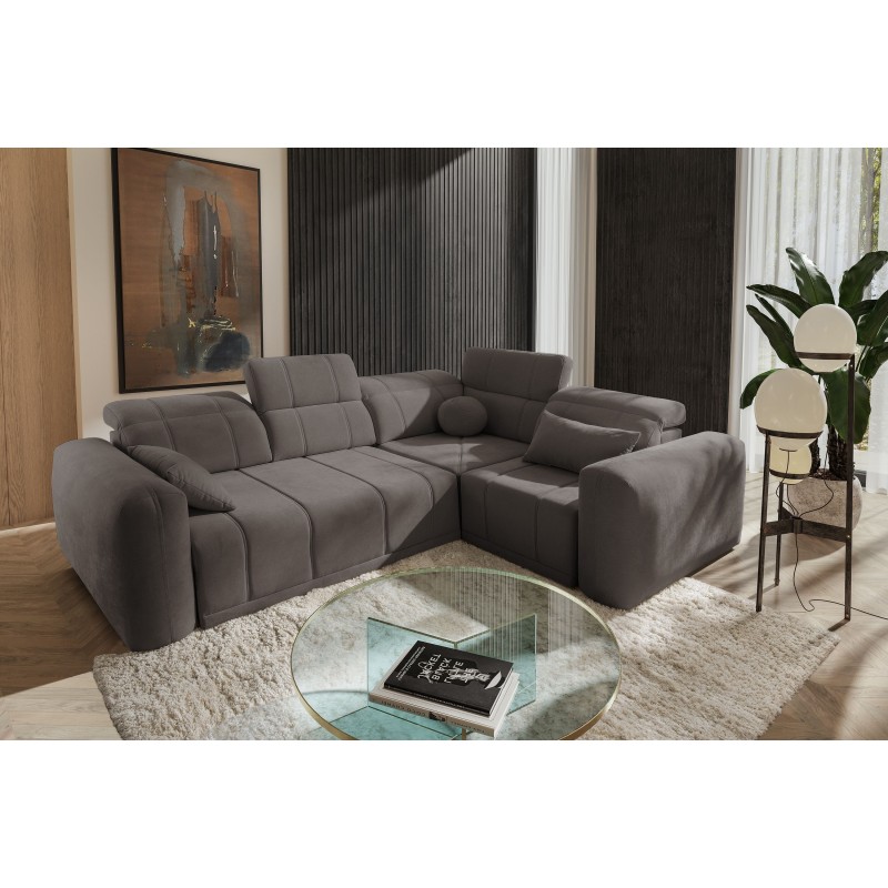 Luxor II Corner Sofa with Sleeping Function, Plecionka, Wind 21 - Comfort and Elegance in One