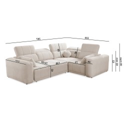 Narożnik Luxor II z funkcją spania Plecionka, Wind 21 - komfort i elegancja w jednym