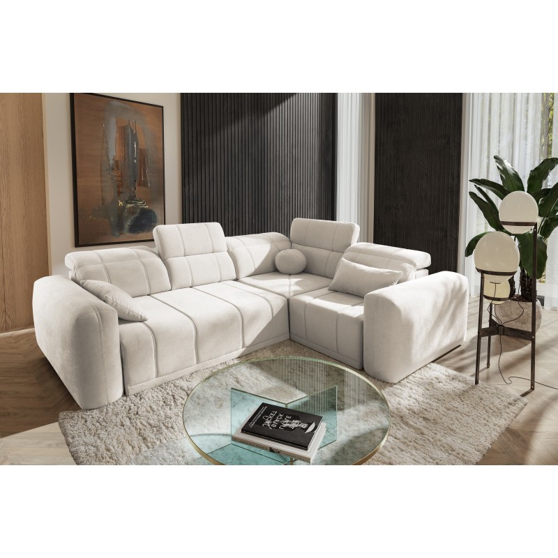 Luxor II corner sofa with sleeping function Plecionka, Wind 02 - comfort and elegance in one