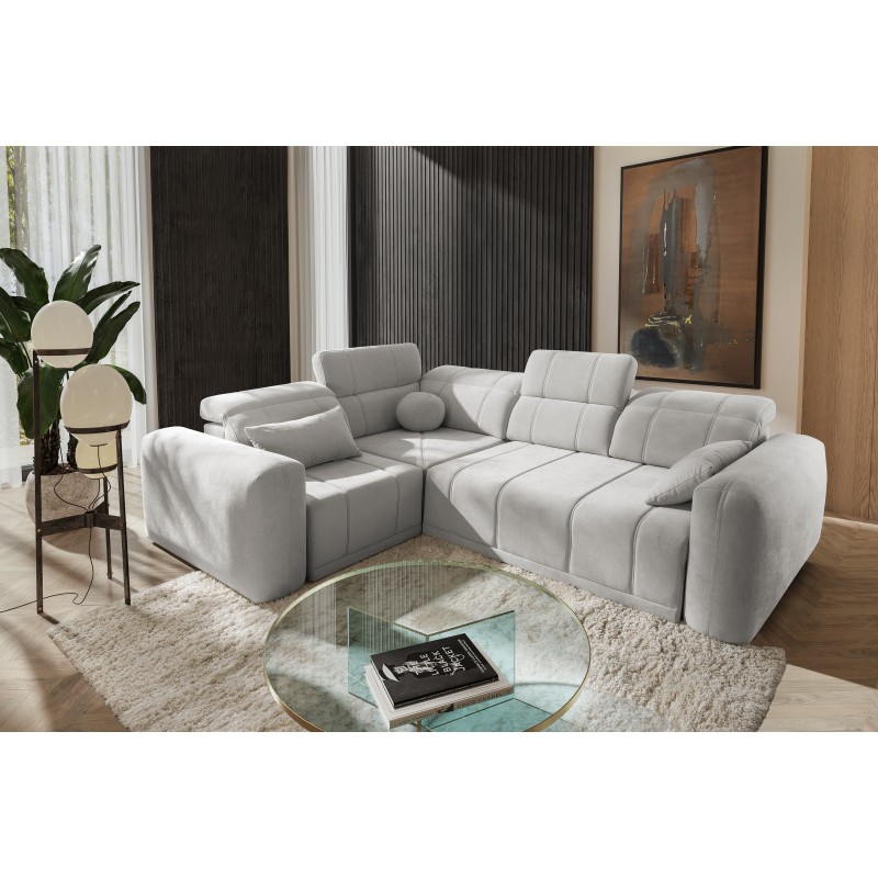 Luxor II Corner Sofa with Sleeping Function Plecionka, Wind 84 - comfort and elegance in one