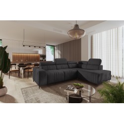 Esquina Verona VII con función de cama en tela de terciopelo, Vena 20: elegancia y funcionalidad