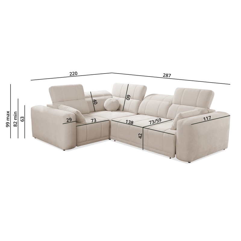 Narożnik Luxor II z funkcją spania Plecionka, Wind 28 - komfort i elegancja w jednym