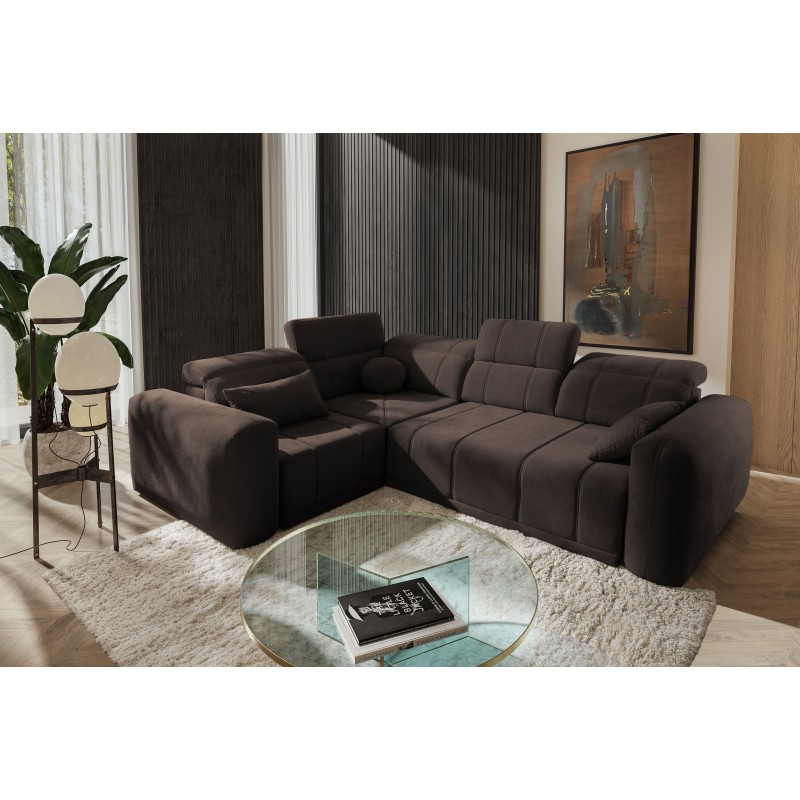 Luxor II Corner Sofa with Sleeping Function Plecionka, Wind 28 - Comfort and Elegance in One
