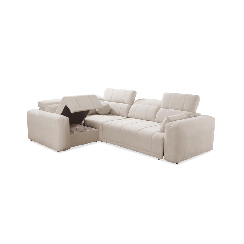 Luxor II Corner Sofa with Sleeping Function Plecionka, Wind 05 - Comfort and Elegance in One