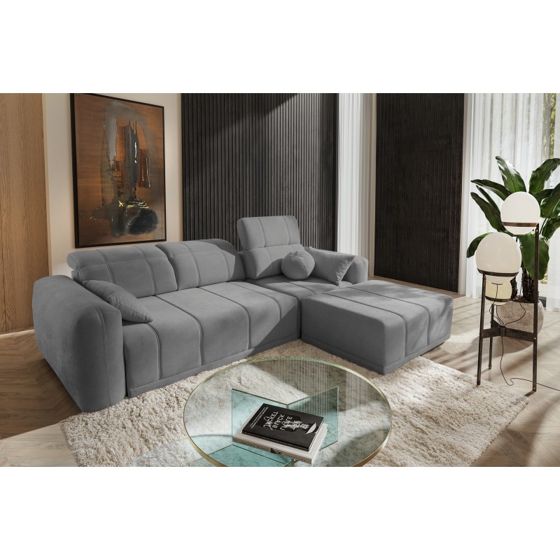 Ecksofa Luxor I mit Schlaffunktion in Stoff Plecionka, Wind 90 - Luxus und Komfort in Ihrem Wohnzimmer