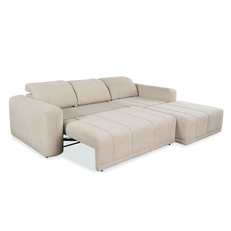 Ecksofa Luxor I mit Schlaffunktion in Stoff Plecionka, Wind 90 - Luxus und Komfort in Ihrem Wohnzimmer