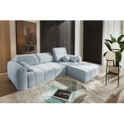 Ecksofa Luxor I mit Schlaffunktion im Stoff Plecionka, Wind 73 - Luxus und Komfort in Ihrem Wohnzimmer