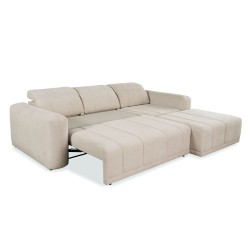Sofá esquinero Luxor I con función de cama en tela Plecionka, Wind 28 - Lujo y comodidad en tu salón.