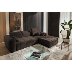 Narożnik Luxor I z funkcją spania w tkaninie Plecionka, Wind 28 - Luksus i wygoda w Twoim salonie