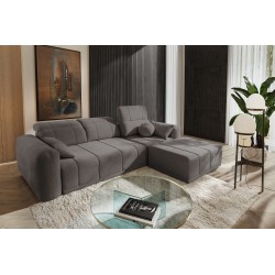 Narożnik Luxor I z funkcją spania w tkaninie Plecionka, Wind 21 - Luksus i wygoda w Twoim salonie