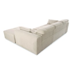 Luxor I Ecksofa mit Schlaffunktion im Stoff Plecionka, Wind 02 - Luxus und Komfort in Ihrem Wohnzimmer