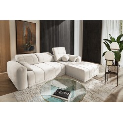 Luxor I corner sofa with a sleeping function in Plecionka fabric, Wind 02 - Luxury and comfort in your living room