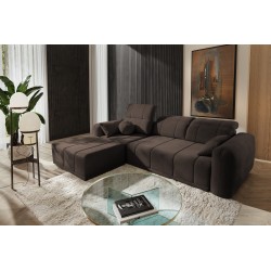 Luxor I Corner Sofa with Sleeping Function in Plecionka Fabric, Wind 28 - Luxury and Comfort in Your Living Room
