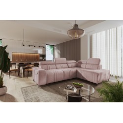 Ecksofa Verona VII mit Schlaffunktion in Veloursstoff, Vena 10 – Eleganz und Funktionalität