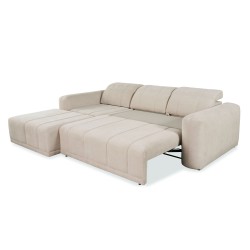 Luxor I Ecksofa mit Schlaffunktion im Stoff Plecionka, Wind 02 - Luxus und Komfort in Ihrem Wohnzimmer