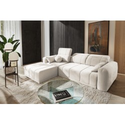 Esquina Luxor I con función de cama en tela Tejido, Wind 02 - Lujo y comodidad en tu salón