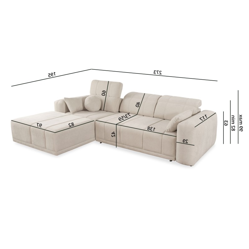 Luxor I corner sofa with a sleeping function in Plecionka fabric, Wind 05 - Luxury and comfort in your living room