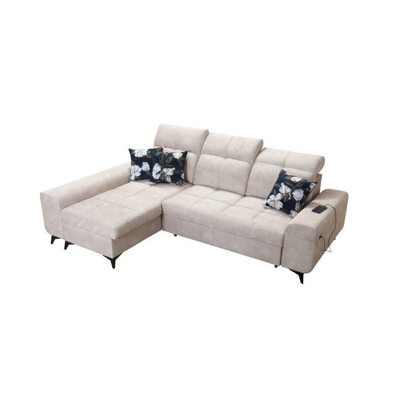 Ascot I corner sofa with a sleeping function and USB port | Furniture with a timeless style
