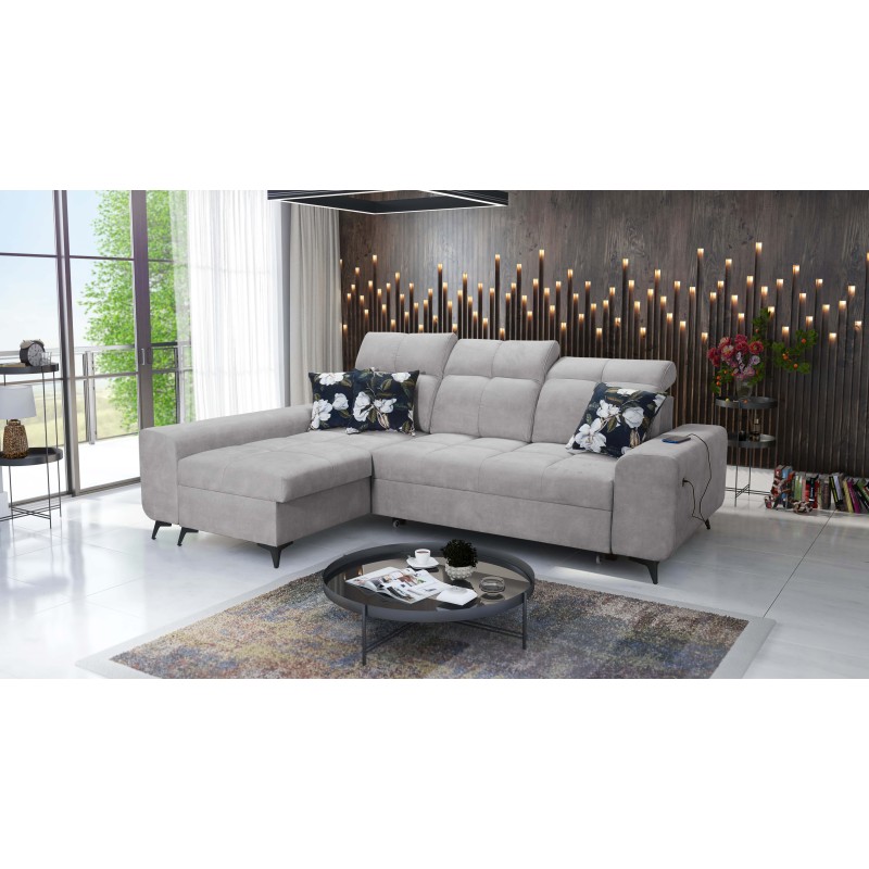 Ascot I corner sofa with a sleeping function and USB port | Furniture with a timeless style