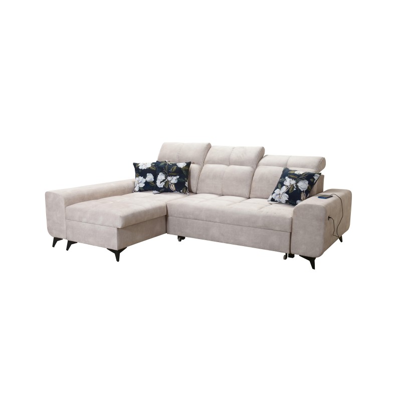 Ascot I corner sofa with a sleeping function and USB port | Furniture with a timeless style