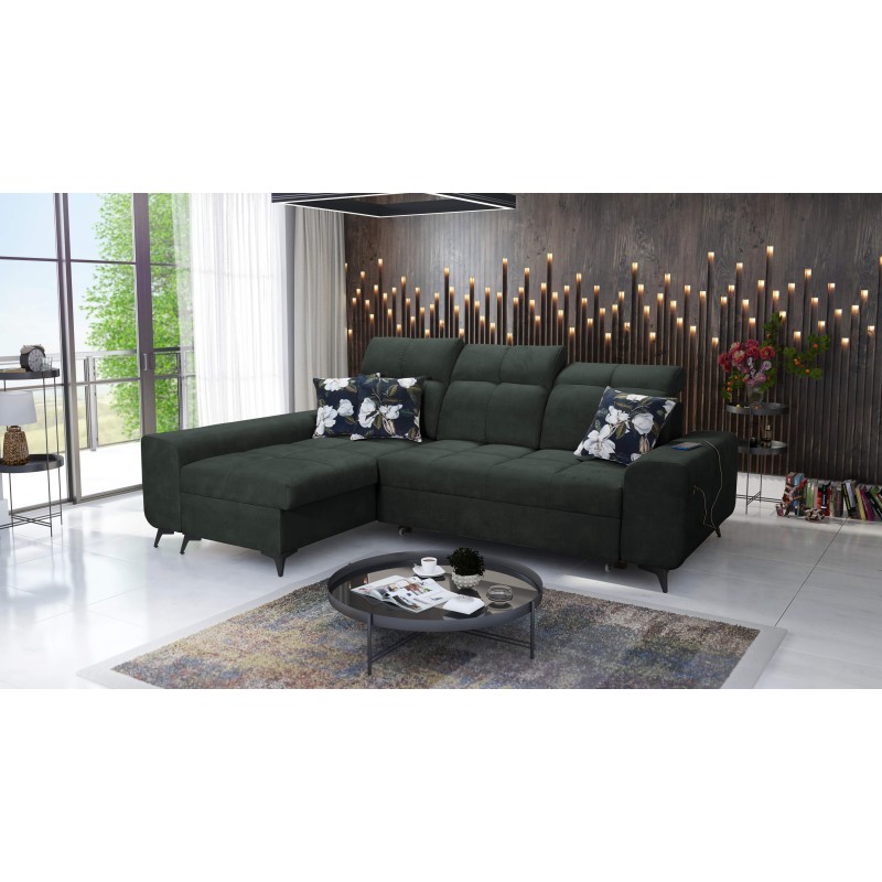 Ascot I corner sofa with a sleeping function and USB port | Furniture with a timeless style