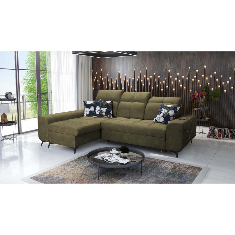 Ecksofa Ascot I mit Schlaffunktion und USB-Anschluss | Möbel im zeitlosen Stil