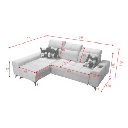 Ecksofa Ascot I mit Schlaffunktion und USB-Anschluss | Möbel im zeitlosen Stil