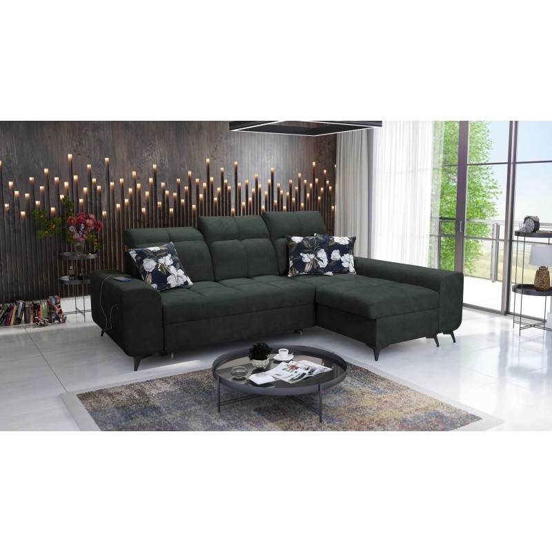 Ascot I corner sofa with a sleeping function and USB port | Furniture with a timeless style