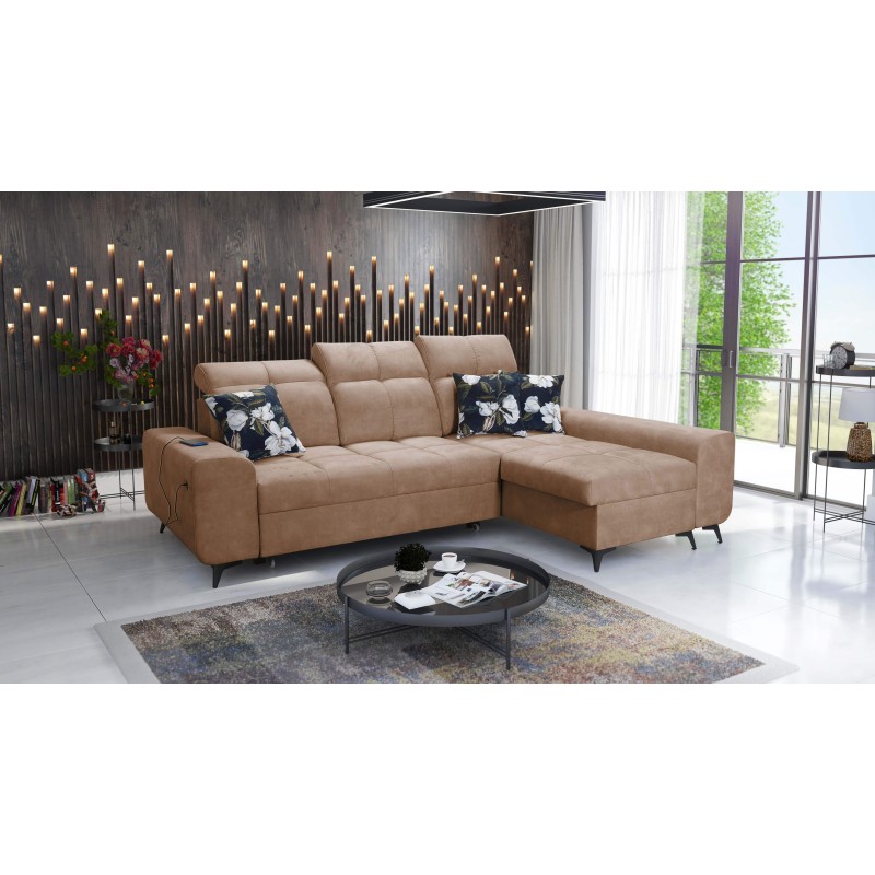 Ascot I corner sofa with a sleeping function and USB port | Furniture with a timeless style