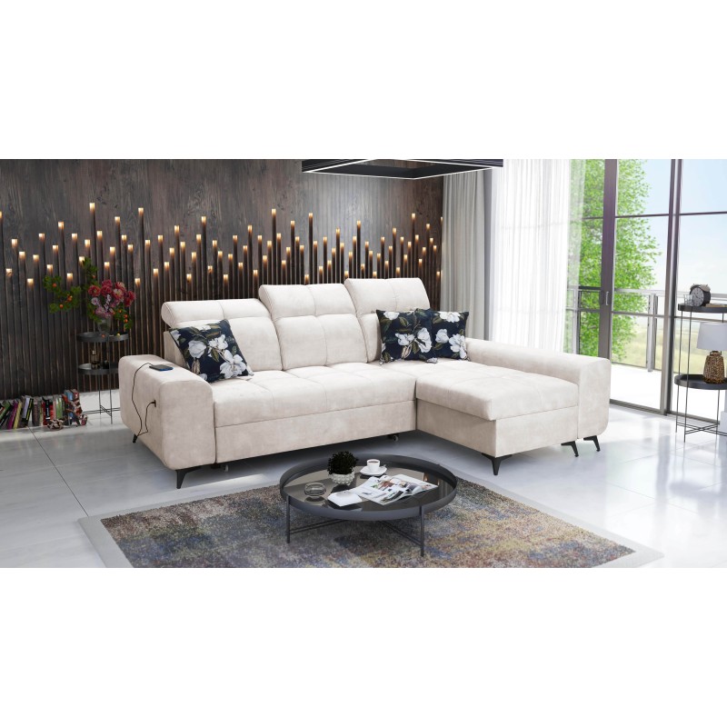 Ascot I corner sofa with a sleeping function and USB port | Furniture with a timeless style
