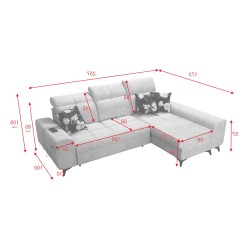 Ascot I corner sofa with a sleeping function and USB port | Furniture with a timeless style