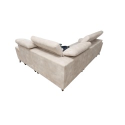 Esquinero Ascot II con función de cama, puerto USB y reposacabezas ajustables Terciopelo, Wave 12 | Tu marca de muebles
