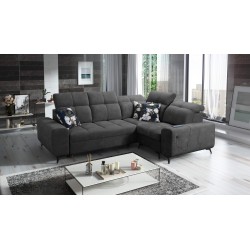 Ascot II corner sofa with sleeping function, USB port, and adjustable headrests in Velvet, Wave 16 | Your furniture brand