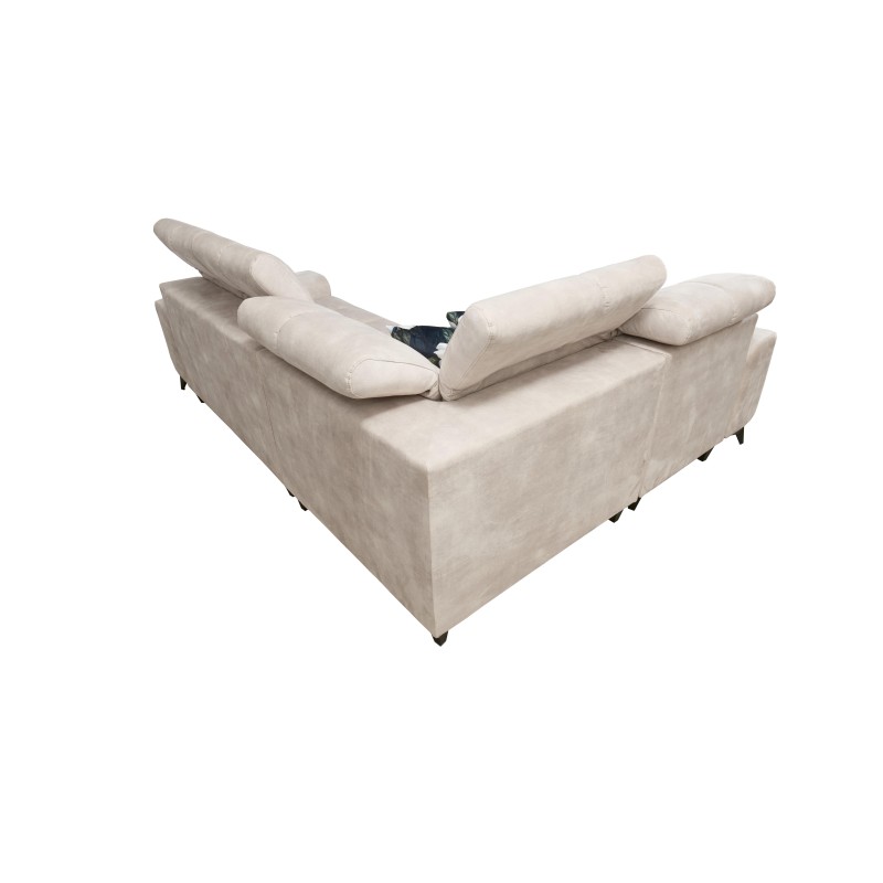 Ecksofa Ascot II mit Schlaffunktion, USB-Anschluss und verstellbaren Kopfstützen Samt, Wave 2 | Ihre Möbelmarke