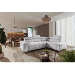 Ecksofa Verona VII mit Schlaffunktion in Samtstoff, Vena 3 – Eleganz und Funktionalität