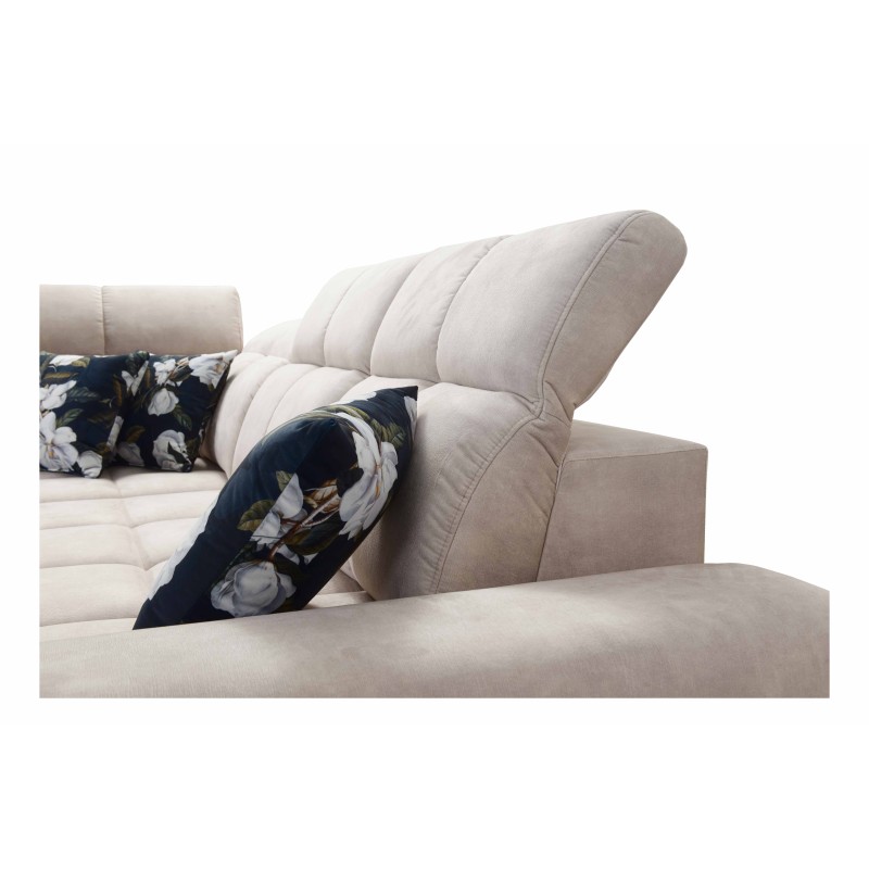 Ascot II Corner Sofa with Sleeping Function, USB Port, and Adjustable Headrests in Velvet, Wave 5 | Your Furniture Brand