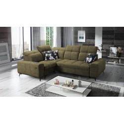 Ecksofa Ascot II mit Schlaffunktion, USB-Anschluss und verstellbaren Kopfstützen Velours, Wave 11 | Ihre Möbelmarke