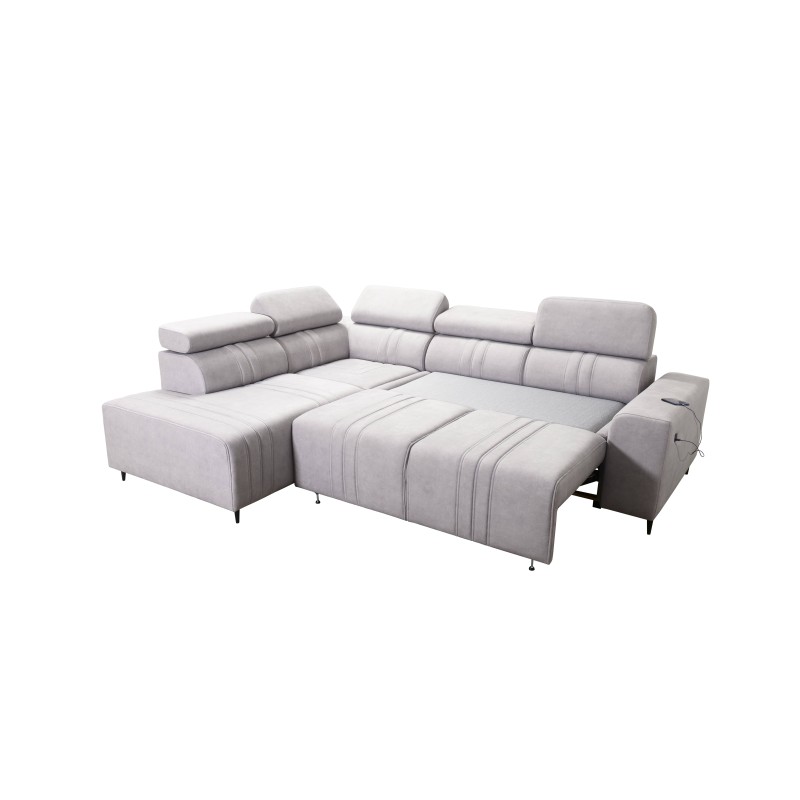 Esquina Verona VII con función de cama en tela de terciopelo, Vena 20: elegancia y funcionalidad