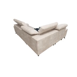 Rincón Ascot II con función para dormir, puerto USB y reposacabezas ajustables en terciopelo, Wave 15 | Tu marca de muebles