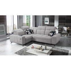 Ecksofa Ascot II mit Schlaffunktion, USB-Anschluss und verstellbaren Kopfstützen Velours, Wave 15 | Ihre Möbelmarke