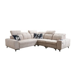 Ascot III Corner Sofa with Sleeping Function, USB Port, and Headrests | Your Classy Furniture