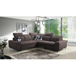 Sofá esquinero Ascot III con función de cama, puerto USB y reposacabezas | Tu mueble con clase