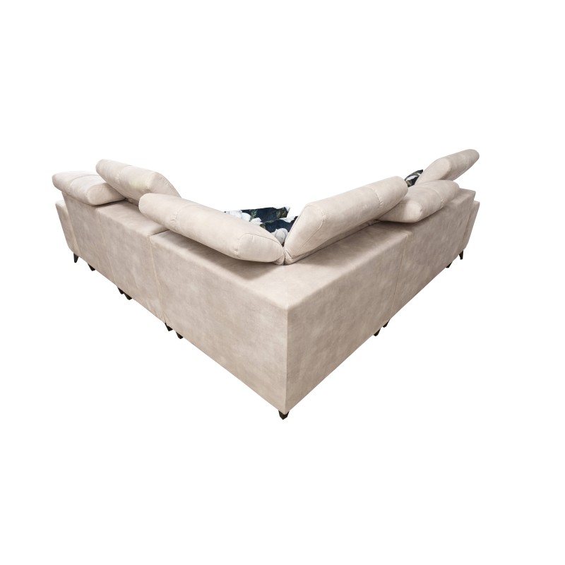 Sofá esquinero Ascot III con función de cama, puerto USB y reposacabezas | Tu mueble con clase