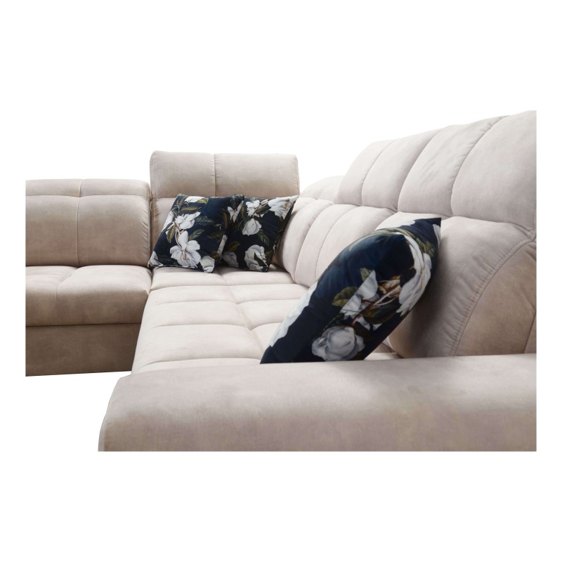 Sofá esquinero Ascot III con función de cama, puerto USB y reposacabezas | Tu mueble con clase