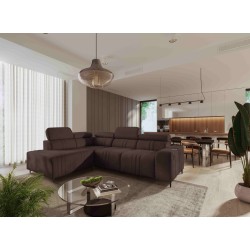 Ecksofa Verona VII mit Schlaffunktion in Samtstoff, Vena 13 – Eleganz und Funktionalität