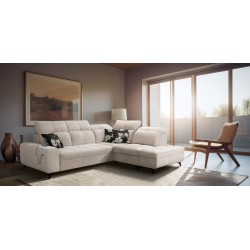 Ascot VII corner sofa with sleeping function, USB port, adjustable headrests – sophistication and comfort in one