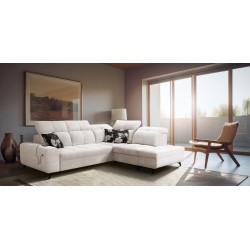 Esquina Ascot VII con función de cama, puerto USB, reposacabezas ajustables: sofisticación y confort en uno.