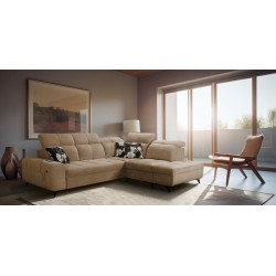 Ascot VII corner sofa with sleeping function, USB port, adjustable headrests – sophistication and comfort in one
