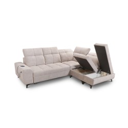 Ascot VII corner sofa with sleeping function, USB port, adjustable headrests – sophistication and comfort in one